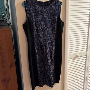 Tahari blue and back sheath dress size 12